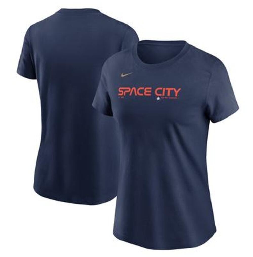 NIKE Womens Houston Astros City Connect Wordmark T-shirt Large Navy NWT NKAF-44B